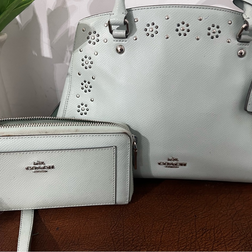 Coach Margot Carryall Shoulderbag & Wallet Mint Green